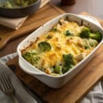 Chicken Broccoli Potato Casserole: A Hearty Favorite for Any Night 5 Baked chicken broccoli potato casserole in white dish