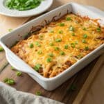 Chicken Taco Casserole with Rice: Easy Weeknight Favorite 5 Chicken taco casserole with rice in baking dish