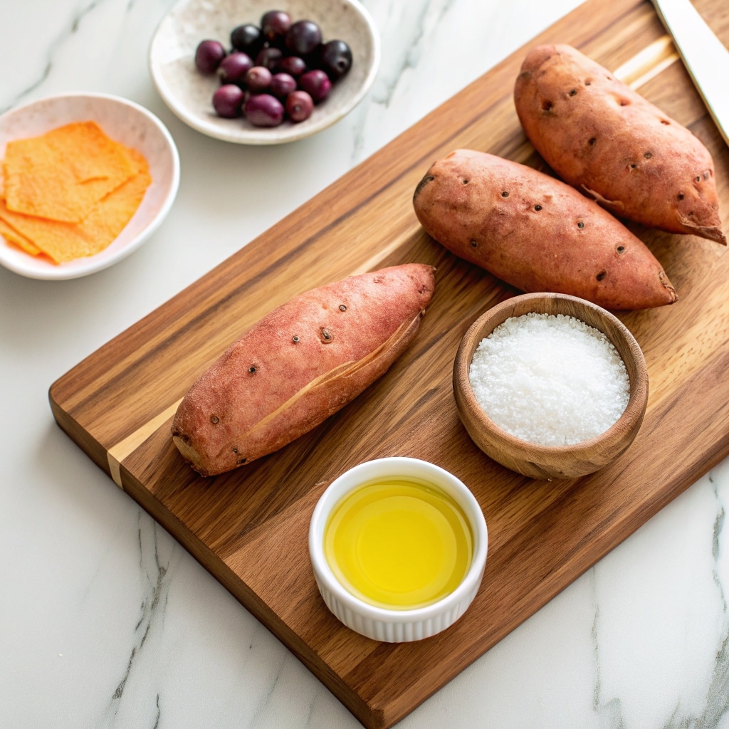 Baked Sweet Potato in Air Fryer: Crispy Skin, Fluffy Inside, Fast Results 6 Air fryer baked sweet potato ingredients