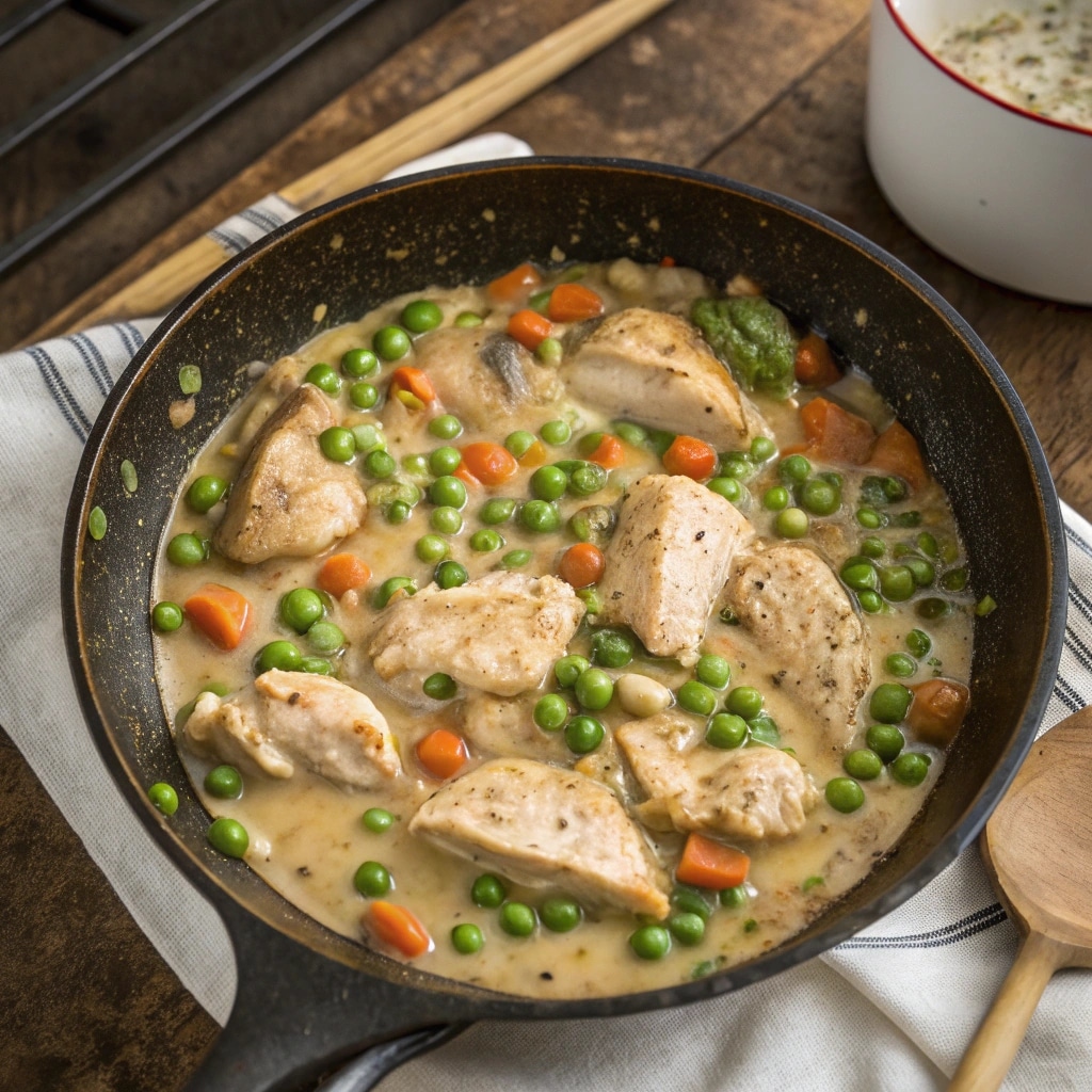 Chicken Shepherds Pie: Easy, Creamy, and Delicious 7 Sautéing vegetables for chicken shepherds pie