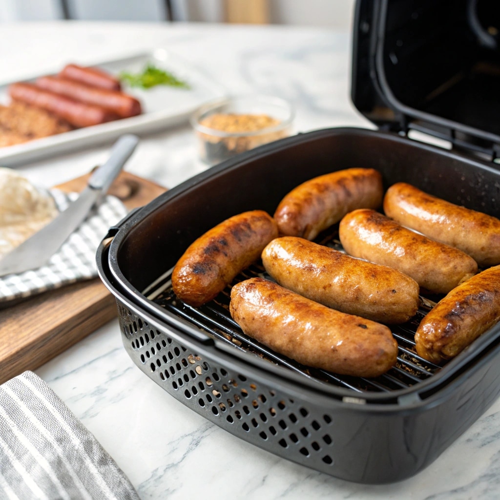 Italian sausage in air fryer cooking