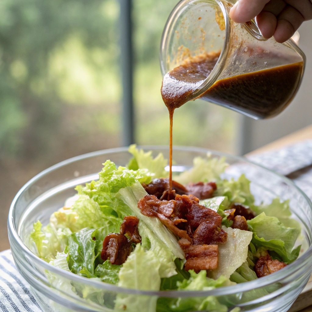 Killed Lettuce Salad: A Classic Appalachian Comfort Dish Done Right 7 Pouring hot dressing on lettuce