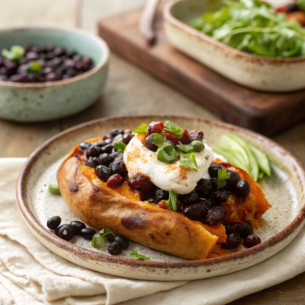 Baked Sweet Potato in Air Fryer: Crispy Skin, Fluffy Inside, Fast Results 8 Loaded baked sweet potato in air fryer with toppings