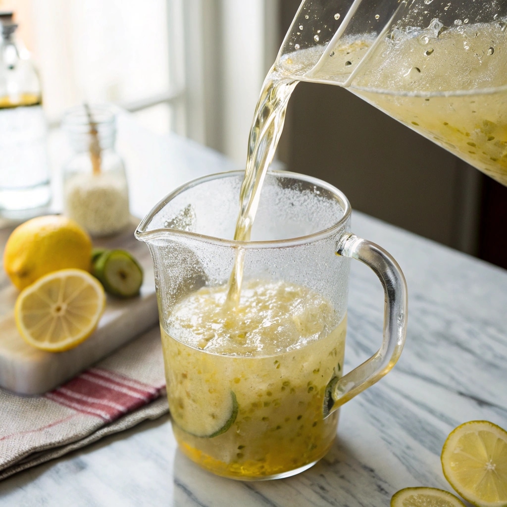 Pickle Lemonade: A Refreshing, Healthy Twist on a Classic Drink 7 mixing lemon and pickle brine