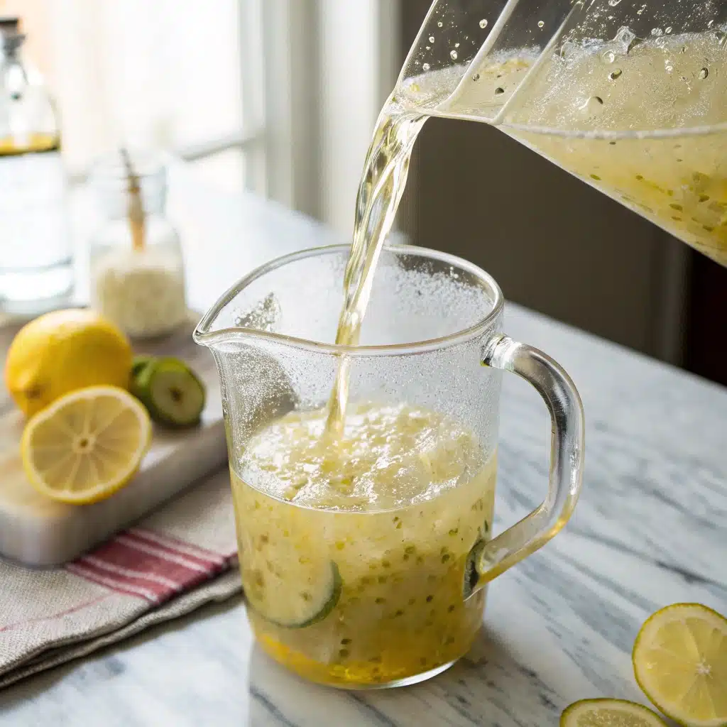 Pickle Lemonade: A Refreshing, Healthy Twist on a Classic Drink 7 mixing lemon and pickle brine
