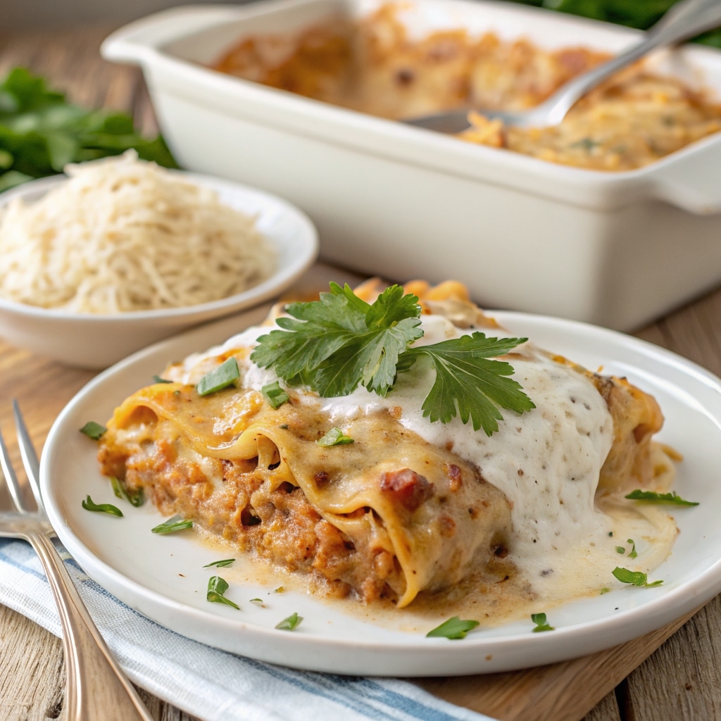Chicken Enchilada Casserole with White Sauce: Creamy, Cheesy & Easy 8 serving chicken enchilada casserole with white sauce
