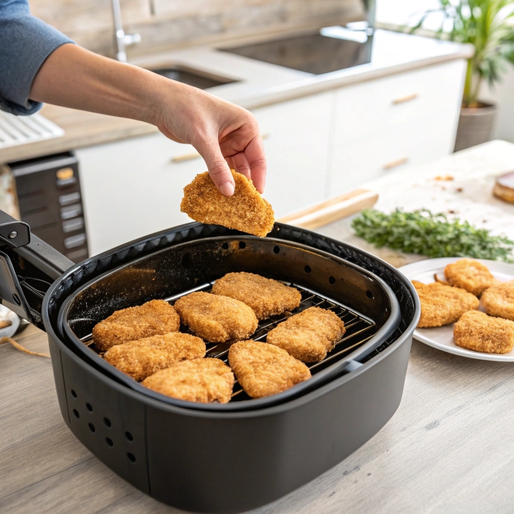 Chicken Nuggets in Air Fryer: Crispy Perfection in Minutes 7 placing chicken nuggets in air fryer basket