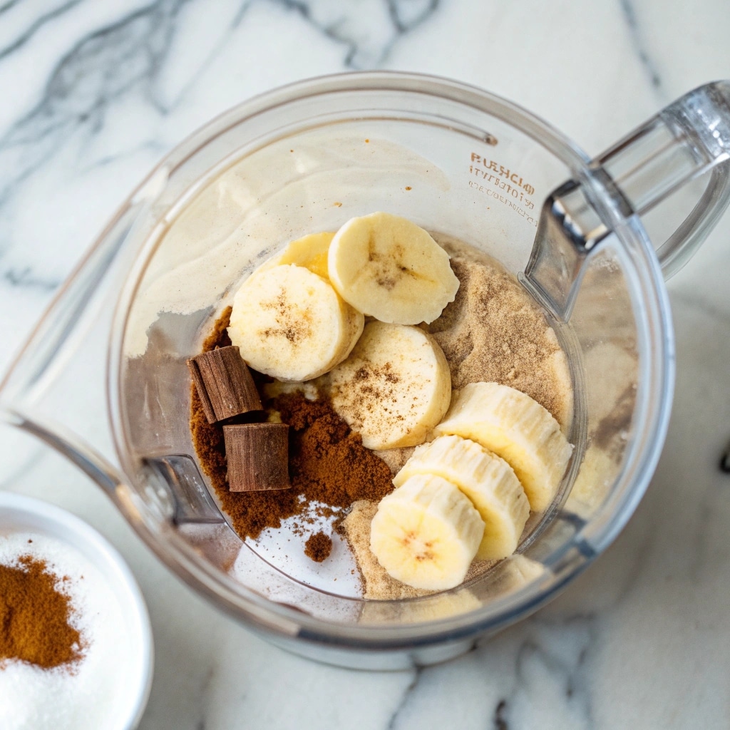 Banana Bread Latte Recipe That Tastes Like Dessert in a Mug 8 Banana bread latte ingredients in blender