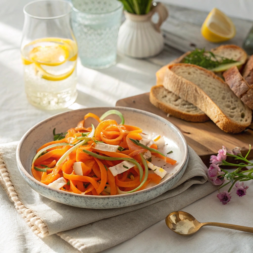 Carrot Ribbon Salad Recipe: A Fresh, Colorful Twist on a Classic Side 10 Carrot ribbon salad served at brunch