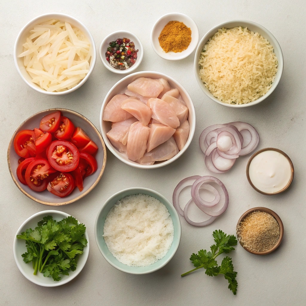 Chicken Biryani Recipe That Brings Bold Flavor to Your Table 7 chicken biryani recipe ingredients flat lay