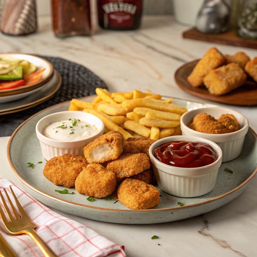 Chicken Nuggets in Air Fryer: Crispy Perfection in Minutes 8 air fryer chicken nuggets served with dips