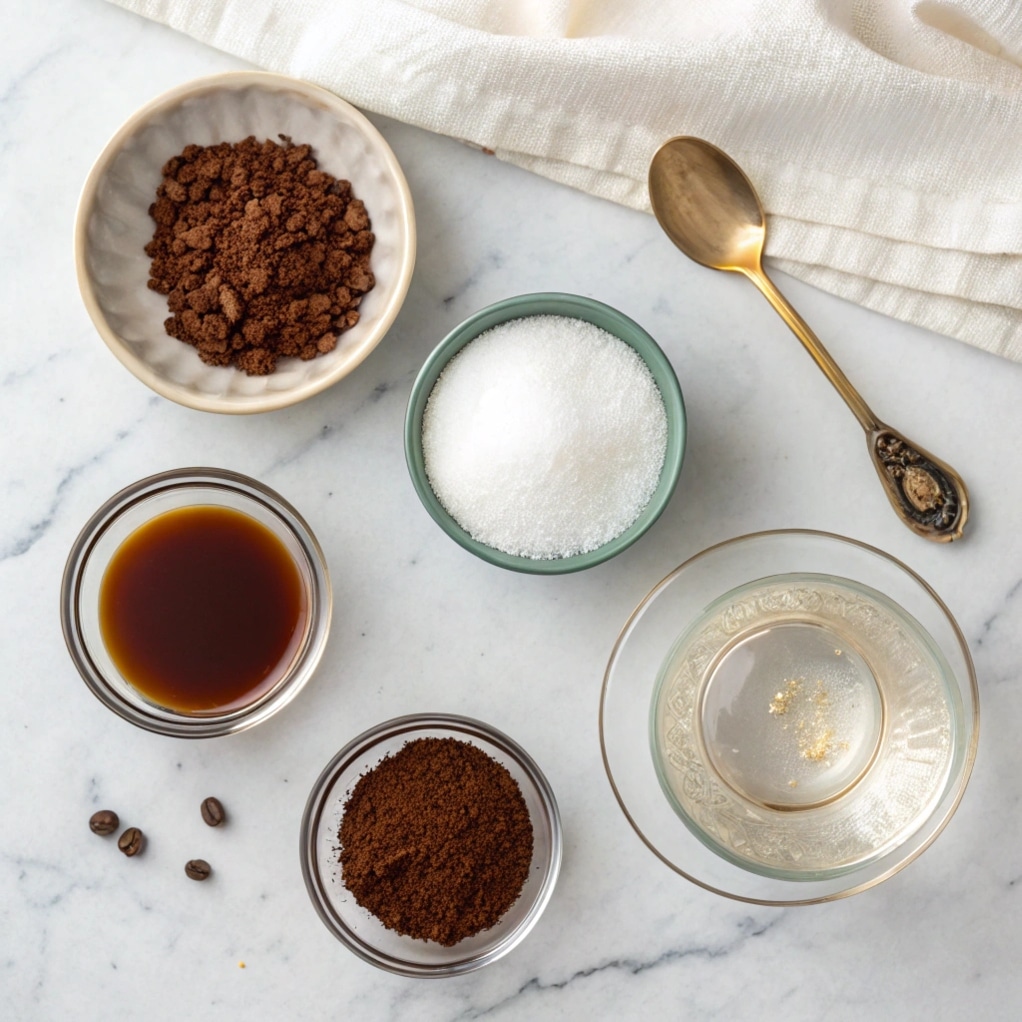Cloud Coffee Recipe: Frothy, Fun, and Ready in Minutes 6 Cloud coffee ingredients laid out on a table