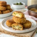 Dill Pickle Bites in Air Fryer That Taste Better Than Fried 7 crispy dill pickle bites in air fryer on plate