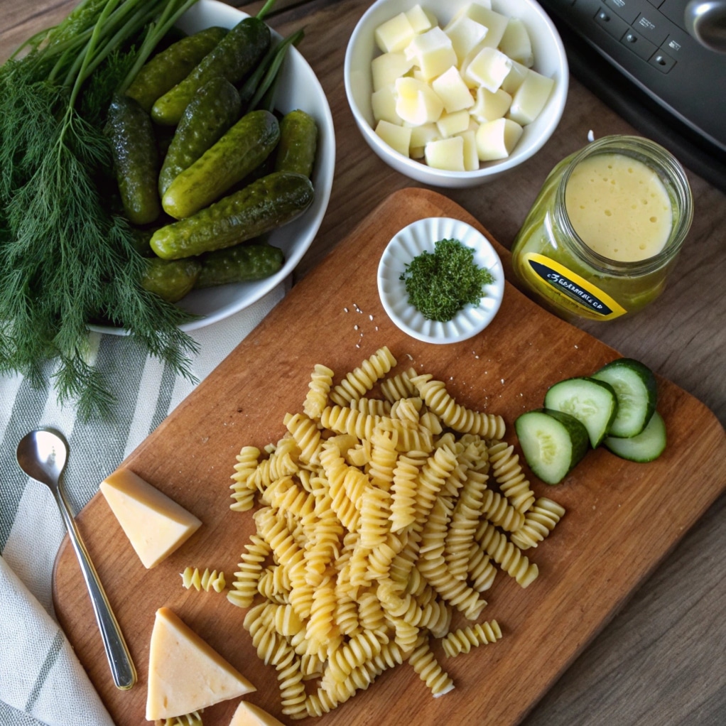 Dill Pickle Pasta Salad Recipe That’ll Steal the Picnic Table Show 7 Dill pickle pasta salad ingredients