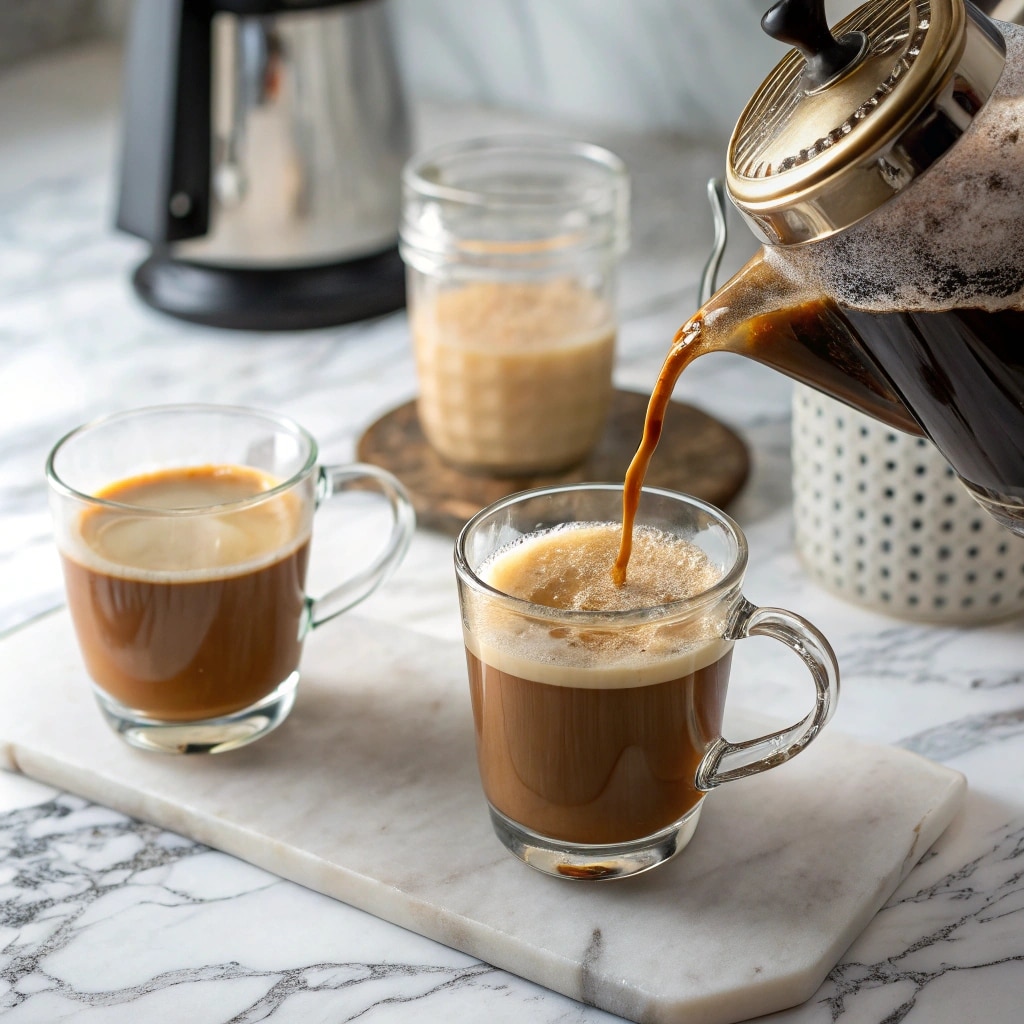 Dirty Chai Latte: The Perfect Blend of Comfort and Kick 5 Pouring espresso into chai for dirty chai latte