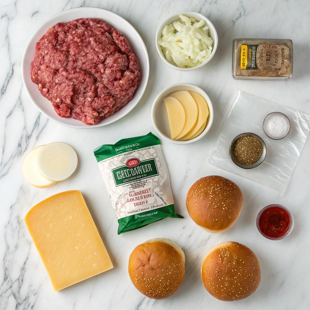 Burgers with French Onion Soup: Flavor-Packed Patties for Any Night 6 French onion soup burger ingredients on table