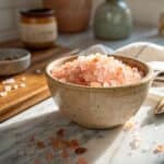 Himalayan Pink Salt Benefits You Should Know Today 6 Himalayan pink salt crystals in ceramic bowl