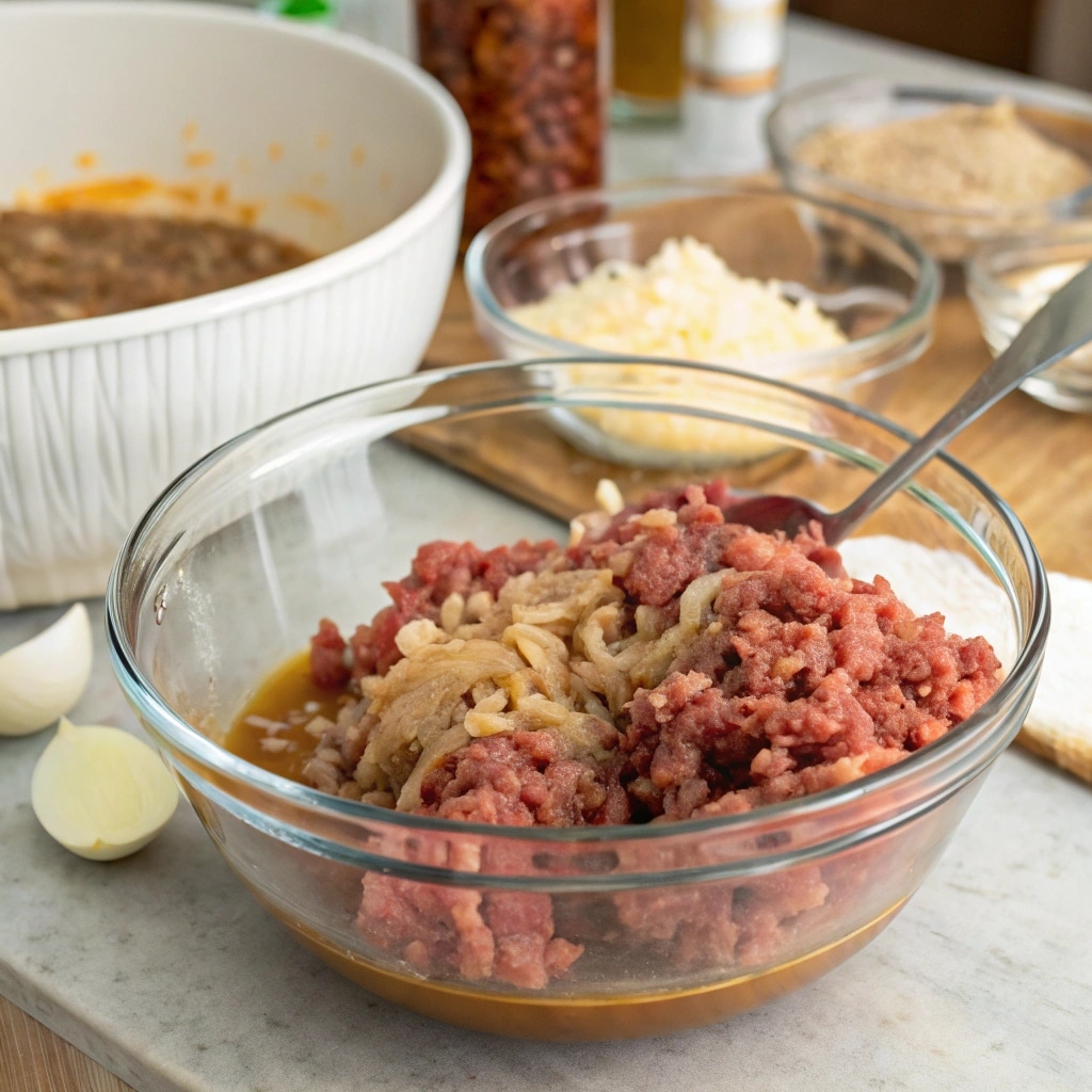 Burgers with French Onion Soup: Flavor-Packed Patties for Any Night 7 Mixing beef and soup mix for burger patties