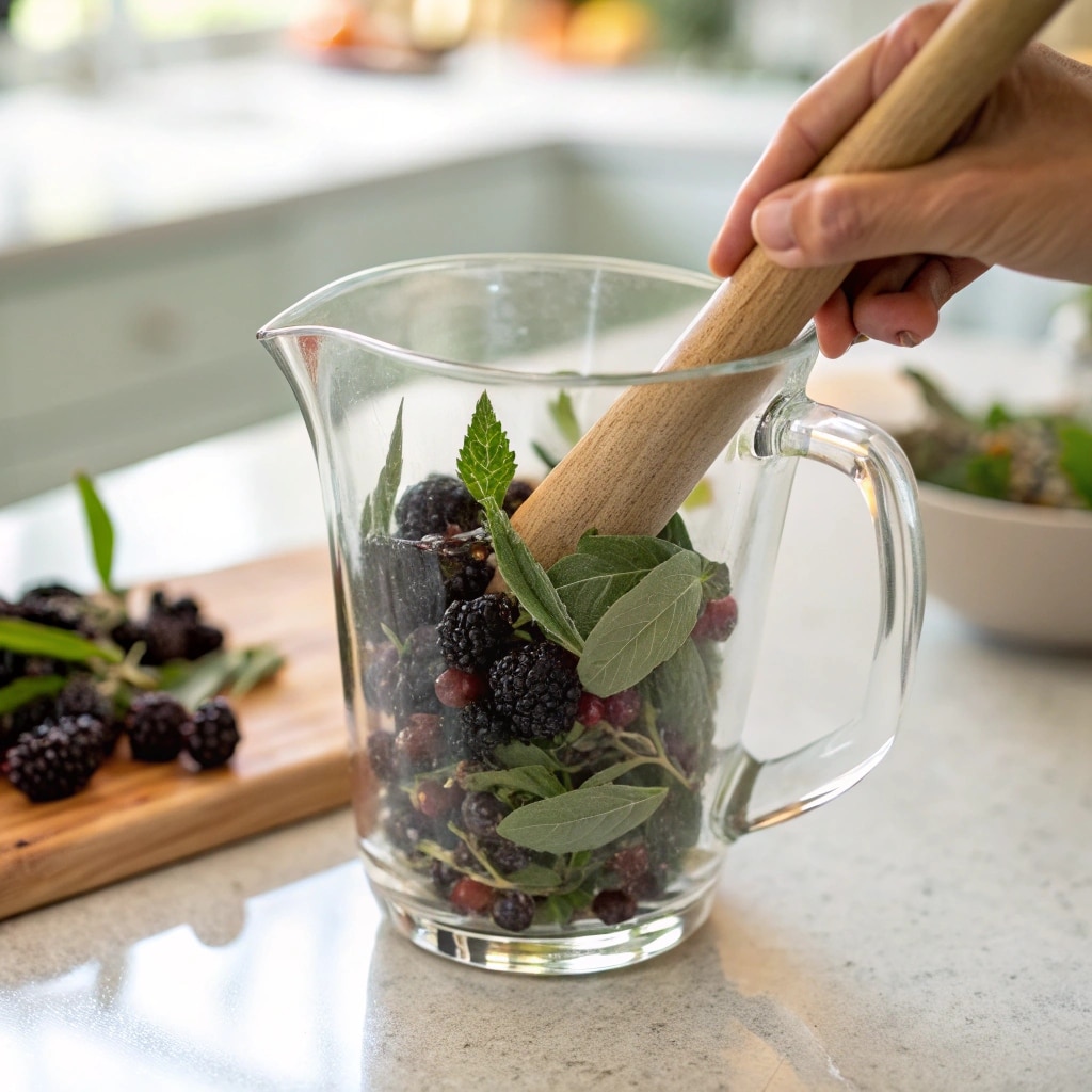 Blackberry Sage Lemonade Refresher That Tastes Like Summer 7 muddling blackberries and sage