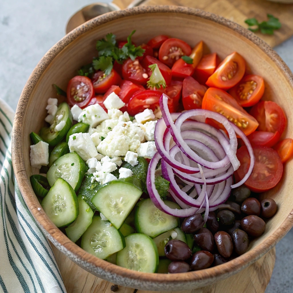 Mediterranean Cucumber Salad – The Ultimate Fresh & Flavorful Summer Side 12 Tossing Mediterranean cucumber salad ingredients