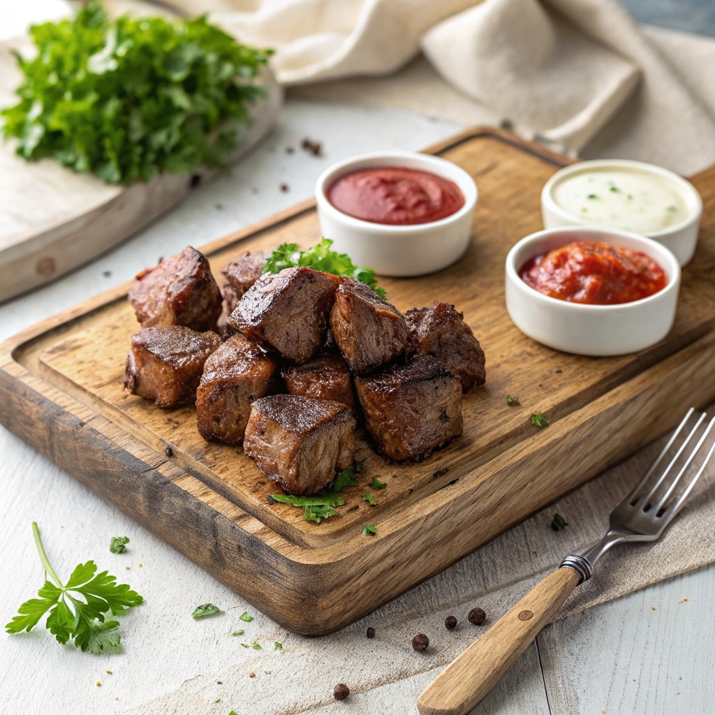 Steak Bites in Air Fryer: Crispy, Juicy, and Done in 10 Minutes 8 Crispy air fryer steak bites served with sauces