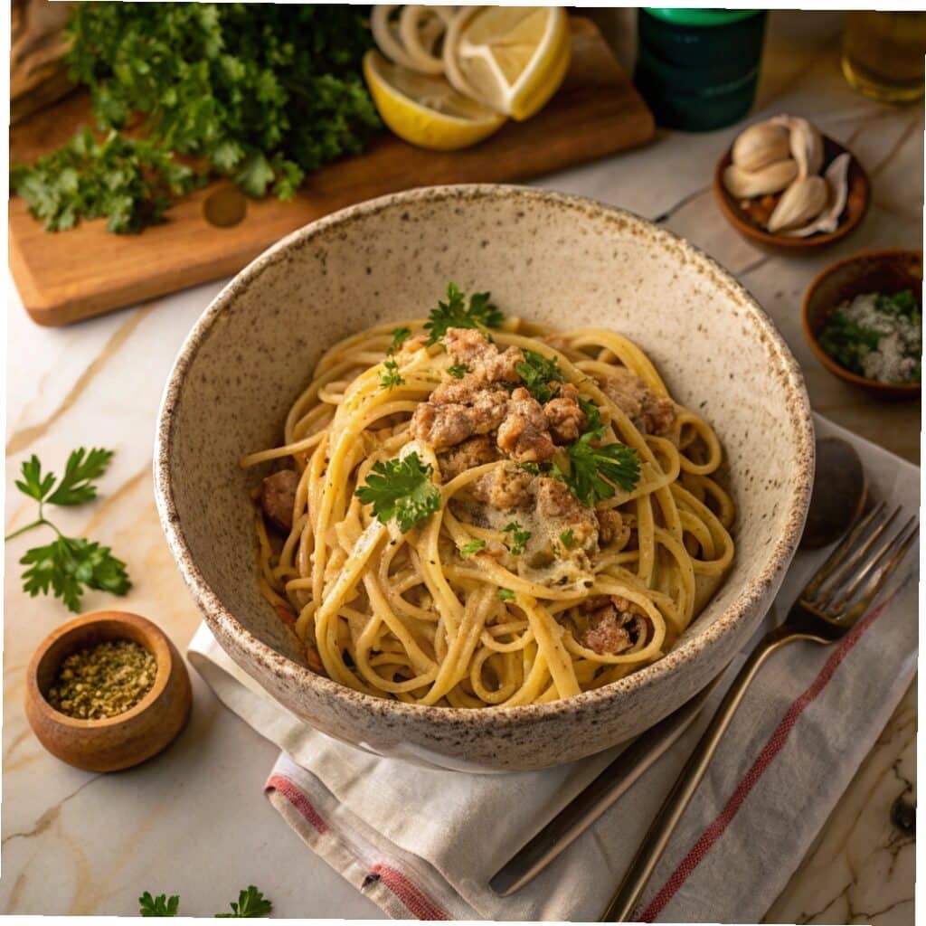 Buona beef tuna genovese copycat recipe pasta in bowl