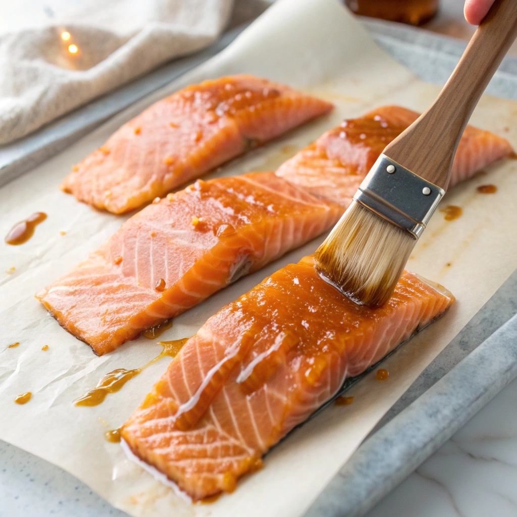 Candied Salmon: A Sweet and Savory Delight 7 glazing candied salmon before smoking