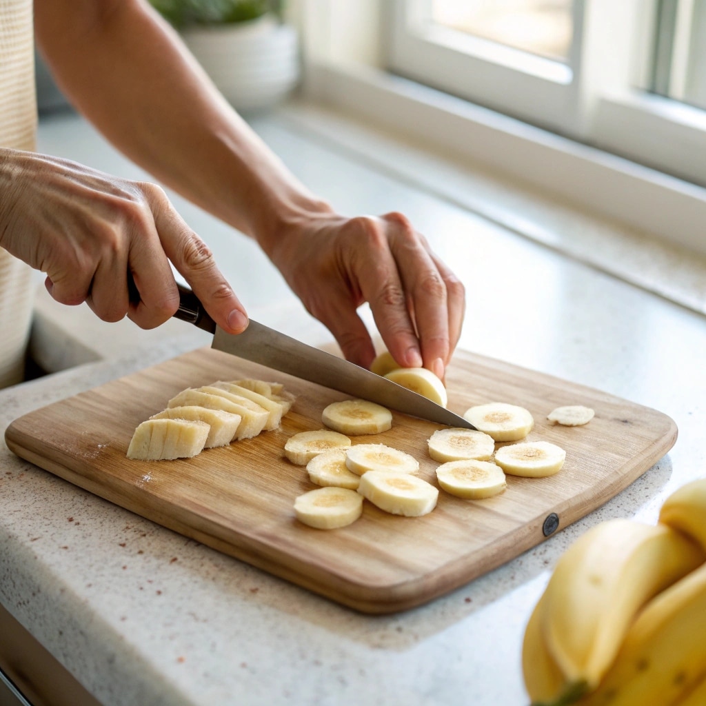 Banana Chips in Air Fryer: Crispy, Healthy Snacking Made Easy 8 Slicing bananas for air fryer chips