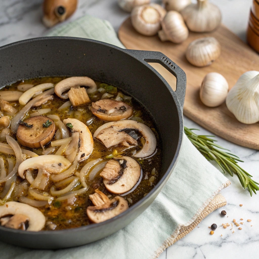 Chicken and Mushroom Recipe: My Cozy Go-To Comfort Classic 9 mushrooms simmering in chicken and mushroom recipe