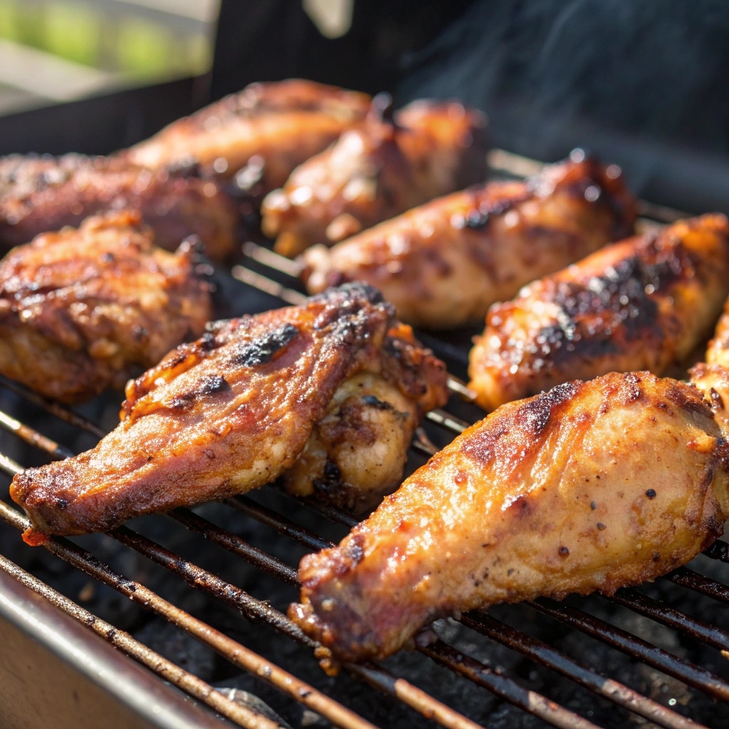 Smoked Chicken Wings Recipe That Delivers Real Backyard Flavor 11 Smoked chicken wings getting crispy
