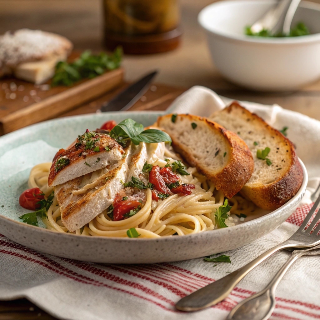 Italian Chicken Recipes That Bring the Taste of Italy to Your Table 8 Served Italian chicken with side dish