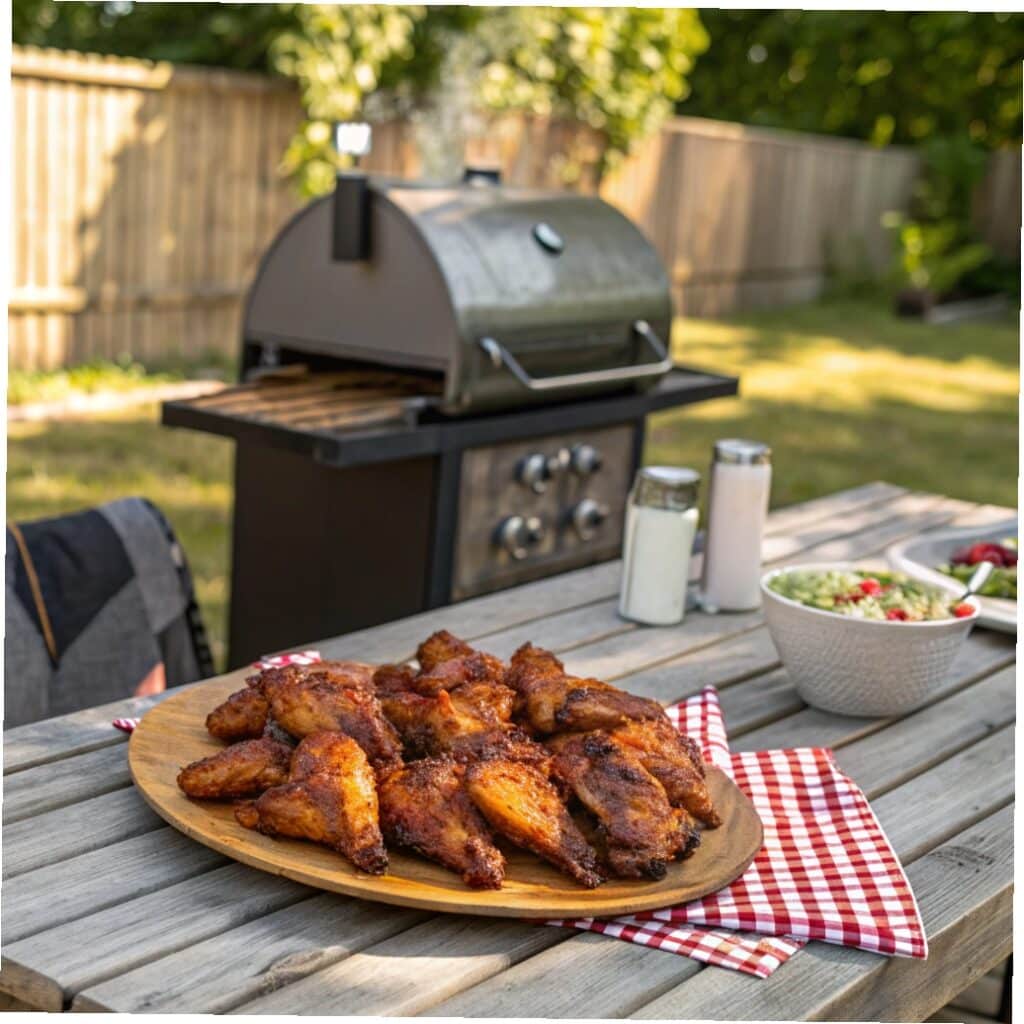 Smoked chicken wings recipe with wood smoker