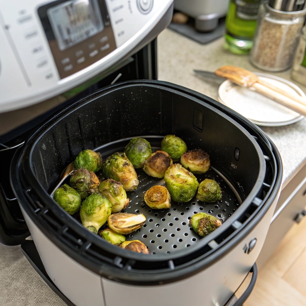 Midway cooking frozen brussel sprouts in air fryer
