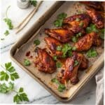 BBQ Chicken Wings in Oven: Crispy, Sticky, and Perfect Every Time 6 BBQ chicken wings in oven freshly baked on tray