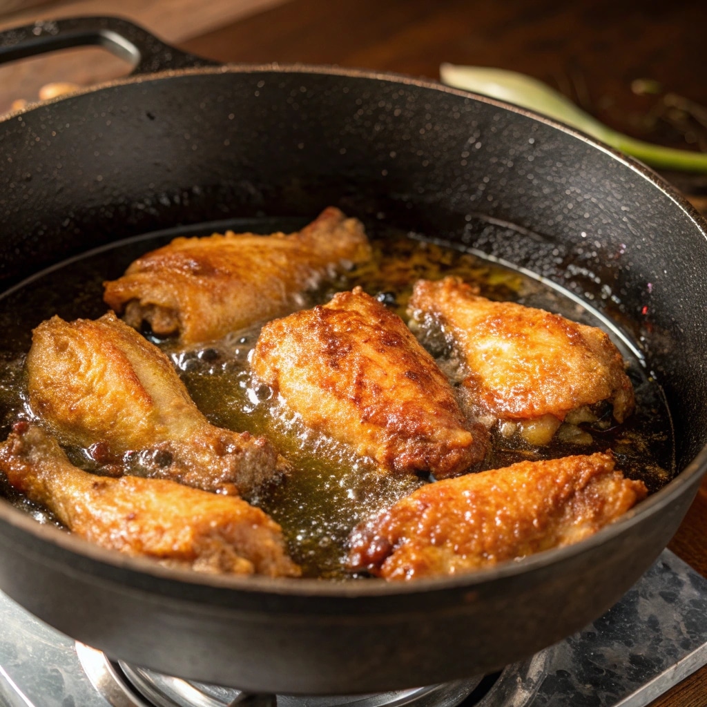 Deep Fried Chicken Wings That Turn Out Crispy Every Time 9 Chicken wings frying in oil