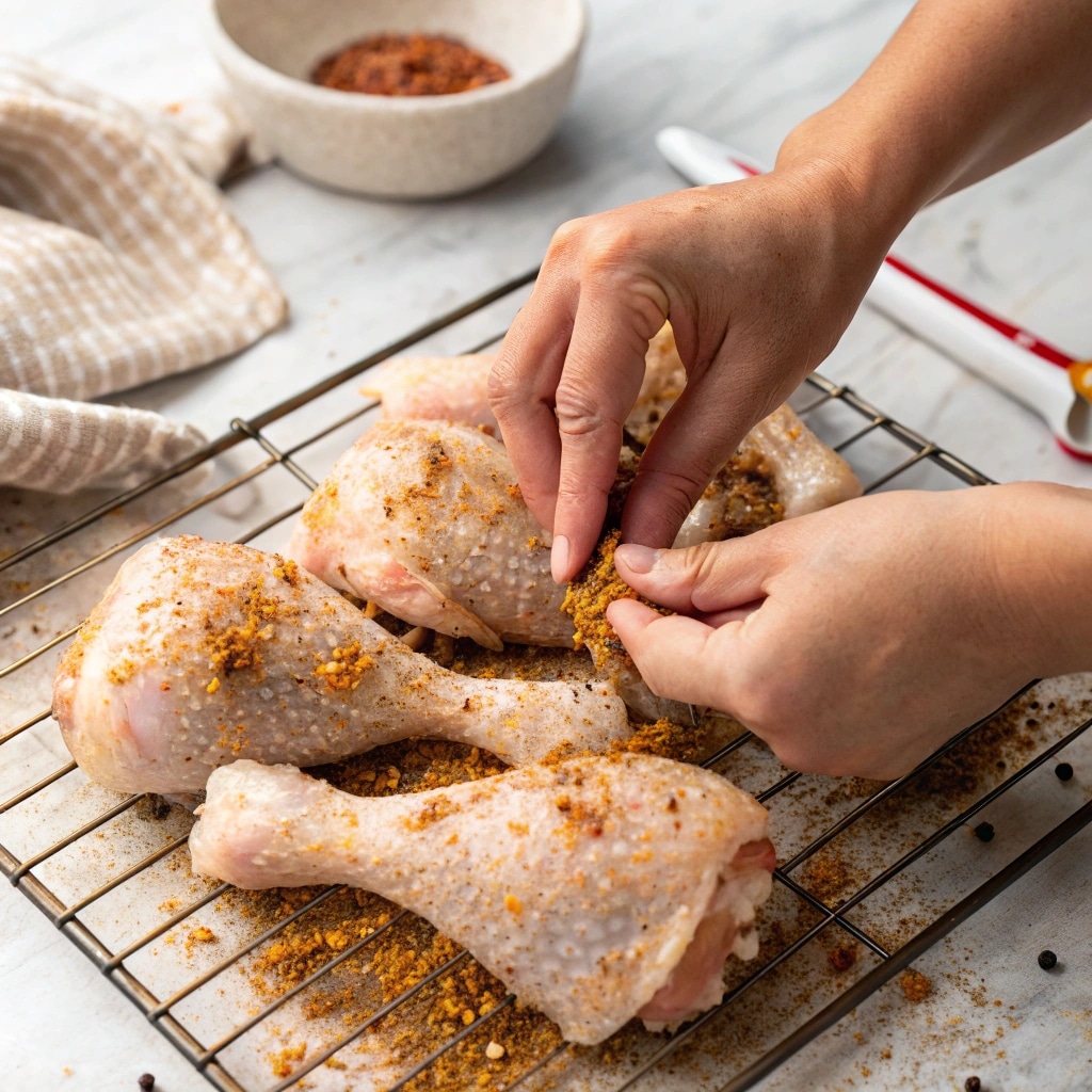How to Cook Chicken Legs in the Oven (Easy, Juicy & Crispy Every Time) 8 Seasoning chicken legs before baking in the oven