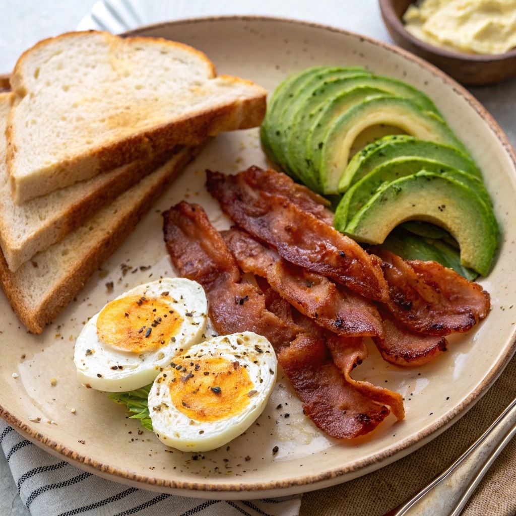 Turkey Bacon in Air Fryer: Crispy, Quick, and Mess-Free Every Time 8 Turkey bacon served with avocado and toast
