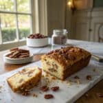 Batter of Sweet Alabama Pecanbread being spread in a baking dish