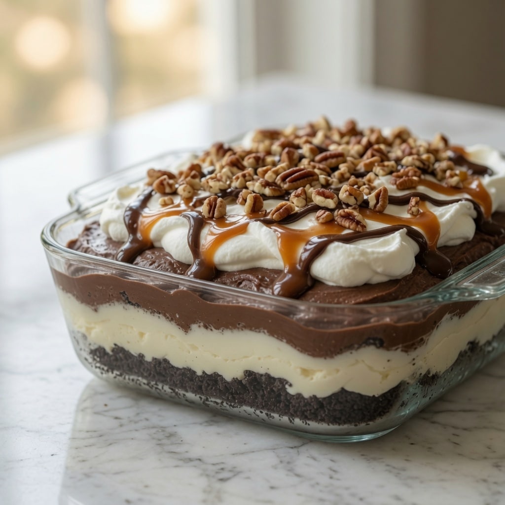 Home 1 No Bake Turtle Lasagna Dessert
